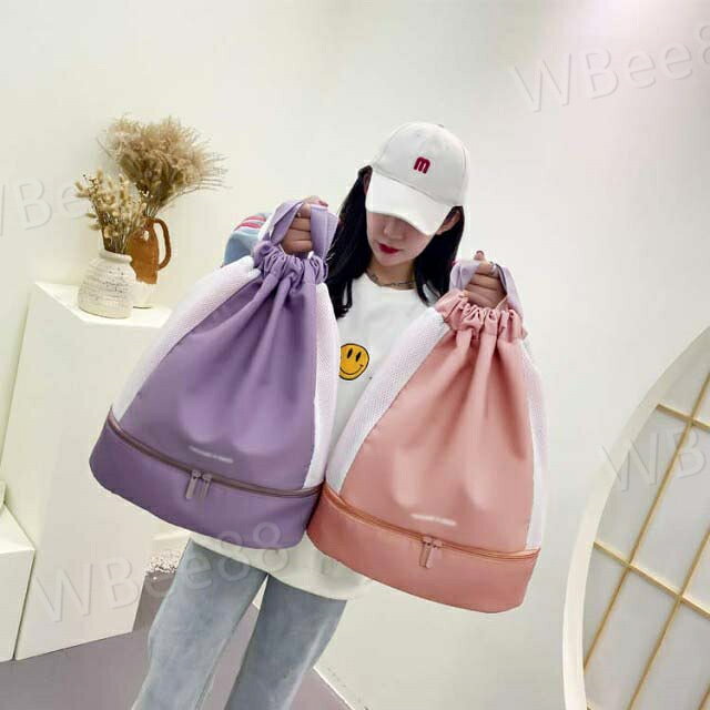 プールバッグ 2層式 スイムバッグ キッズ リュック型 女の子 中学生 ビーチバッグ ...