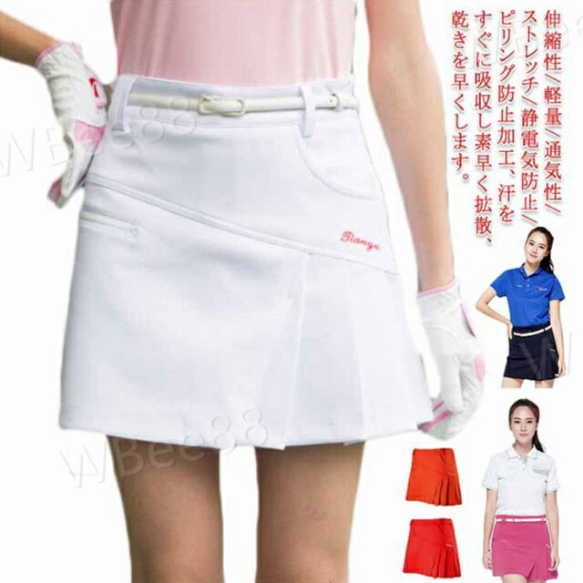 レディース ゴルフスカート GOLFウェア インナーパンツ付き ゴルフウェア ミニ 春夏 秋 プリーツスカー..