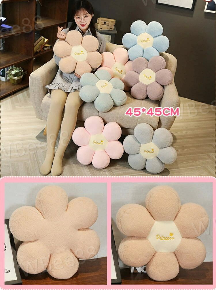 座布団 おしゃれ 45*45cm 丸型 花びら クッション チェアパッド チェアマット フロ...