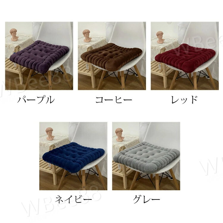 座布団 おしゃれ 40*42cm 四角形 ビスケット クッション チェアパッド チェアマット フロアクッション 綿入り 座布団 抱き枕 畳 和室 リビング 寝室 椅子 在宅勤務 洗える 選べる5色 2