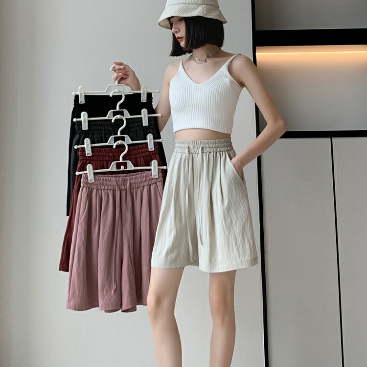 樂天商城 - ショートパンツ レディース ショーパン ボトムス ゆったり 冷感 スウェット 短パン 女性用 スポーツ ウェストゴム キュロットパンツ チノパン ズボン 夏 無地 パンツ シンプル お洒落 ルームウェア 大きいサイズ 涼しい