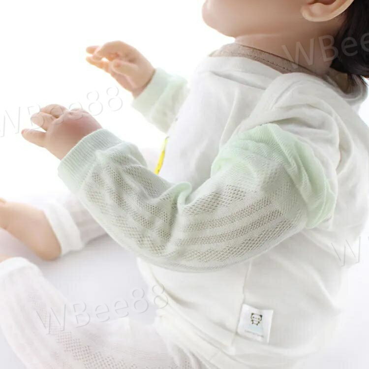 2枚セット ベビー アームカバー クール 赤ちゃん 夏用 蚊避け 腕カバー 冷房対策 虫対策 ベビー服 傷隠し 日焼け防止 日よけ 紫外線対策 子供用 男の子 女の子 コットン メッシュ キッズ 柔らかい 薄手 通気性 22cm 28cm