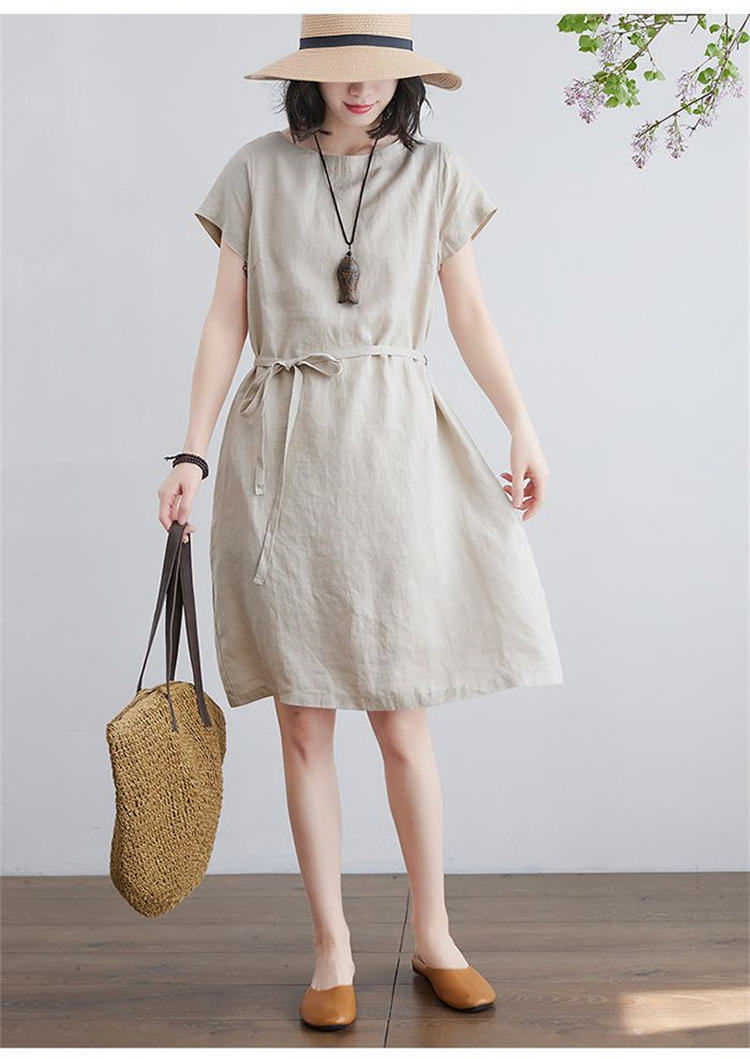 樂天商城 - ゆるワンピース 春ワンピース 大人ワンピース きれいめワンピース 半袖 秋ワンピース リネンワンピース シャツワンピース
