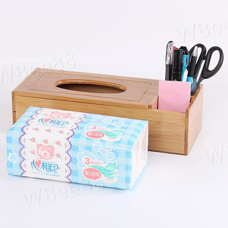 ティッシュケース 多機能 ウォールナット ティッシュカバー 仕切り ティッシュボックスケース リモコンラック リモコン収納 収納ボックス 小物入れ 木製 木 北欧 おしゃれ [2]