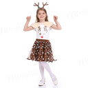 クリスマス 衣装 子供セット コスプレ ドレス 鹿 トナカイ コスチューム キッズ ワンピース クリスマス衣装 女の子 プリンセス 可愛い 仮装 クリスマス 学園祭 イベント 聖誕祭パーティー S M L(3)