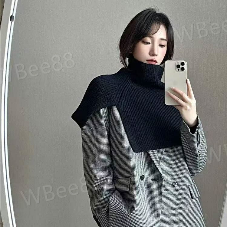 ニット マフラー 重ね着 厚手 付け襟 つけ襟 韓国風 ケーブル編み 大判ストール タートルネック 通勤 ボレロ ケープ ネックウォーマー ハイネック お洒落 肩掛け レディース レイヤード ポンチョ 秋冬 コーデ 暖か 防寒 スヌード