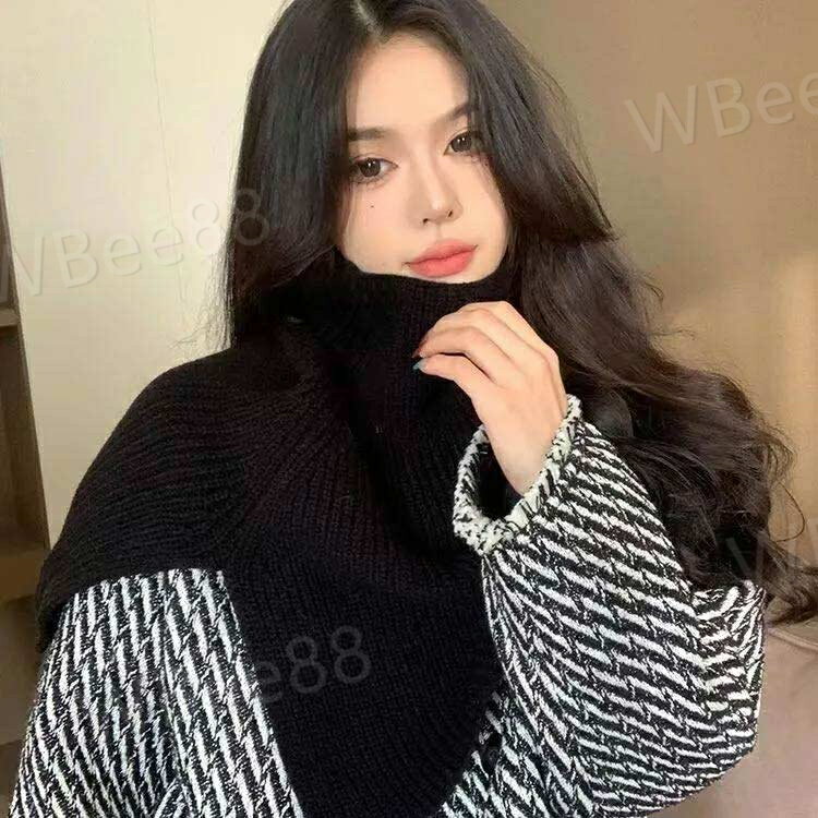 ニット マフラー 重ね着 厚手 付け襟 つけ襟 韓国風 ケーブル編み 大判ストール タートルネック 通勤 ボレロ ケープ ネックウォーマー ハイネック お洒落 肩掛け レディース レイヤード ポンチョ 秋冬 コーデ 暖か 防寒 スヌード