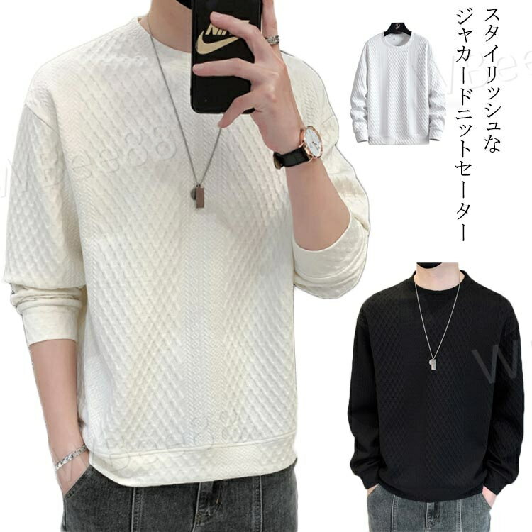 ニット セーター メンズ ラウンドネック フィッシャーマンニット メンズニット メンズセーター ケーブルニット Uネック クルーネック 服 秋服 冬服 春 春福...