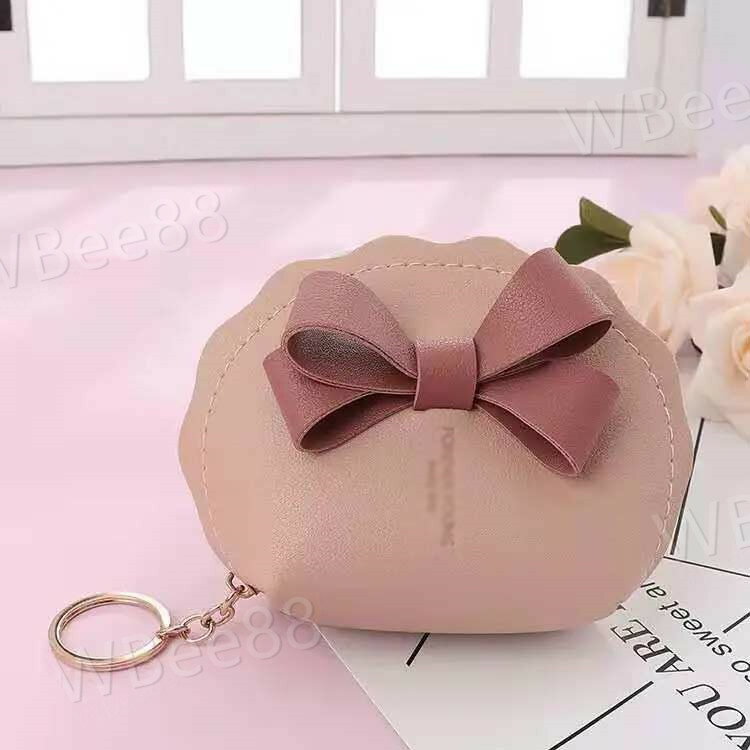 ミニポーチ 小物入れ 小銭入れ リボン プレゼント ギフト 可愛い レディース 財布 ブルー パープル グレー ブラウン