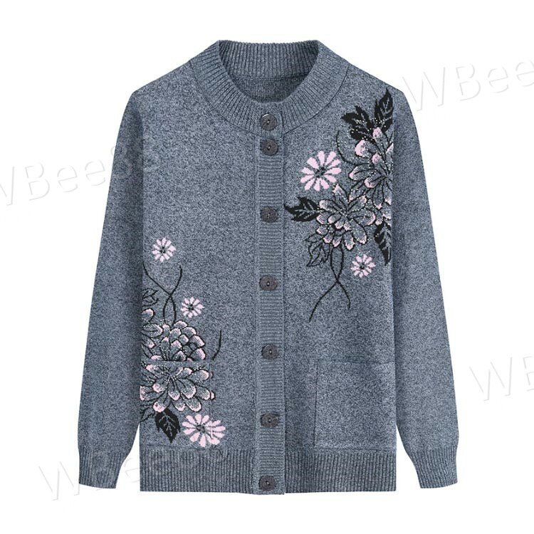 カーディガン レディース 60代 秋冬 婦人服 50代 あったか ニットカーディガン ミセス おばあちゃん 服 羽織物 前開き 誕生日 70代 高齢者 老人 女性 ハイミセス シニアファッション 祖母 アウター プレゼント 暖かい 防寒 workerbee88-10022005 WBee88 サンプル画像2