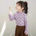 トップス 子供 春 2枚セット!フリルネック 女の子 冬 ハート柄 秋 ベビー 長袖 フリル ガールズ 長袖tシャツ 幼稚園 発表会 フリルトップス 保育園 ロンt 2枚セット!フリルネック キッズ こども 子ども キッズ服 80 90