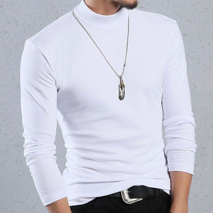 2枚セット！カットソー 伸縮性 秋冬 メンズ 長袖インナー 防寒 インナー 暖かい 両面起毛 ハイネック ..