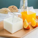 耐熱ガラス 耐熱ガラス コーヒーコップ 2個セット グラス 牛乳 ミルクコップ 牛乳パック型 350ml 北欧風 ホット ミルクピッチャー コップ プレゼント コップ アイス 美容室 雑貨 自宅 パーティー 結婚祝い 引越し祝い 透明