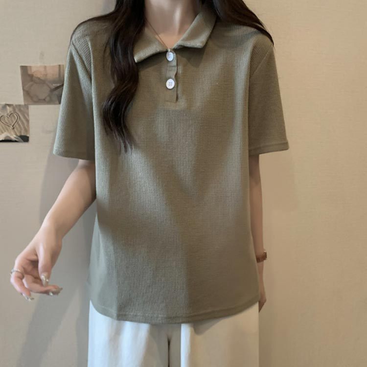 WBee88のレディース 夏 ルームウェア トップス 夏服 おしゃれ ポロシャツ 薄手 無地 半袖ポロシャツ 半袖Tシャツ 襟付き レジャー 通学 半袖 シンプル きれいめ 通勤 可愛い ゆったり レジャー 普段着 カジュアル 夏物 スポーツウェア｜アングル3