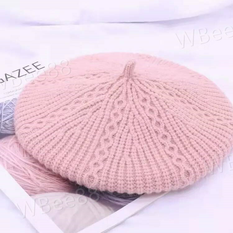 ベレー帽 ニット 帽子 ウール レディース 防寒 小顔効果 秋 冬 秋冬 ルーズ ニットベレー帽 ニット帽 5..