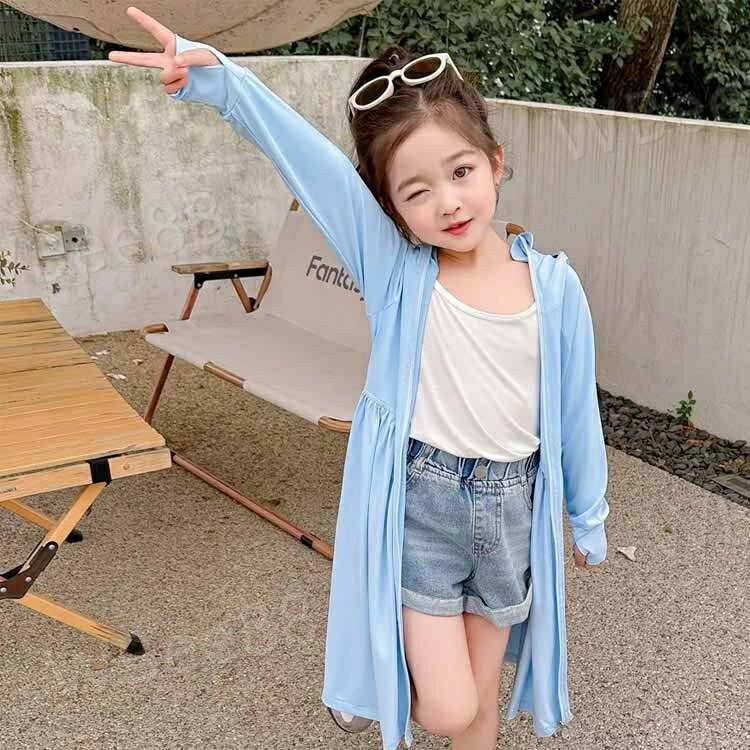 体型カバー ロング キッズ 日焼け防止 ラッシュガード 水着 UVカット uvパーカー フード付き 薄手でしっかりUVカット 女の子 長袖 紫外線カット 冷房対策 UVカットパーカー 紫外線防止 涼感素材 アウトドア スポーツ 涼しい トップス 通園 ワンピース 2