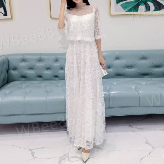 パーテイードレス 個性的 ロング 総レース ケープ風 黒 白 袖あり かっこいい 大きいサイズ 透け感 結婚式 お呼ばれ ドレス 演奏会 ロングドレス マキシ フォーマル きれいめ 韓国 2XL 3XL 4XL 体型カバー ブラックドレス 春 夏 ワンピース 袖付き 発表会 大人ドレス 人気