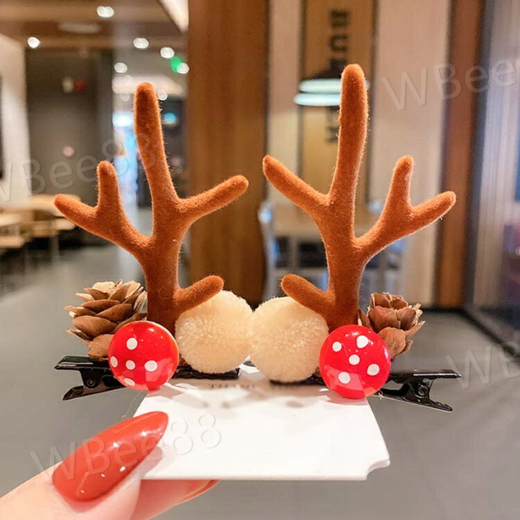 ヘアピン クリスマス 髪飾り 女の子 トナカイの角 ヘアアクセサリー 子供 キッズ ...