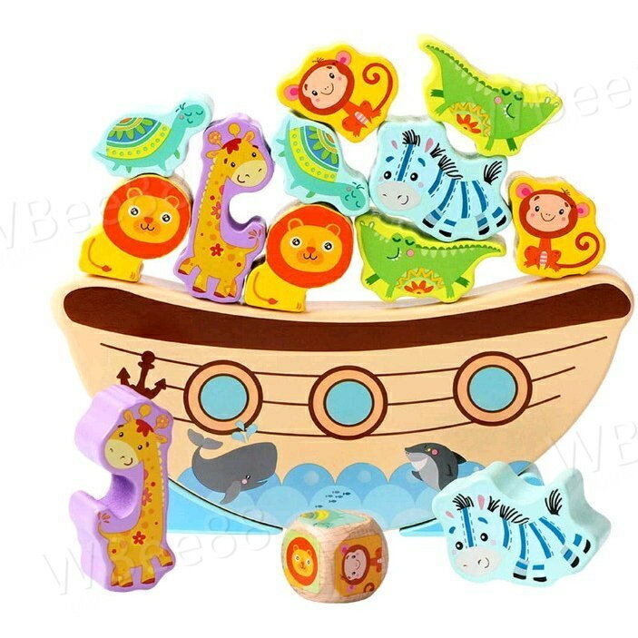 キッズ 子供 積み上げ おもちゃ 木製パズル バランスおもちゃ シーソー型 動物パズル ブロック クリスマス プレゼント