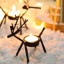 鹿 クリスマス キャンドルスタンド キャンドルホルダー 鉄 ろうそく立て アンティーク風 蝋燭立て Christmas Xmas キャンドルスタンド シャビー ...