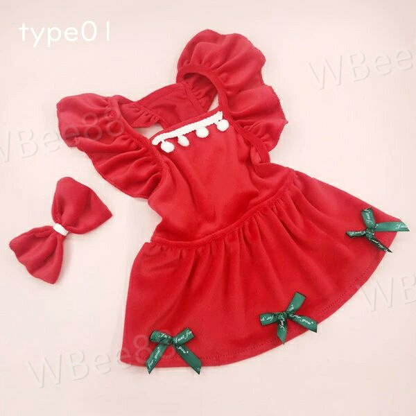 WBee88のペットウェア 2点セット 3種類 ワンピース ペットグッズ ペット用品 クリスマス 犬服 猫服 ペット服 小型犬 犬の服 お祝い かわいい イベント 記念写真 撮影道具 結婚式 着用簡単 仮装 コスチューム ペット雑貨 実用品｜アングル2