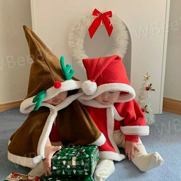 クリスマス マント 女の子 男の子 ベビー服 トップス ドレス フード付き キッズ ベ...