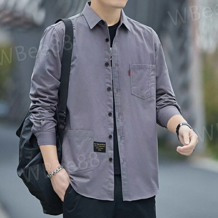 新作 おしゃれ 春秋 メンズシャツ ス ミリタリー カジュアルシャツ シャツ 無地シャツ メンズ 長袖