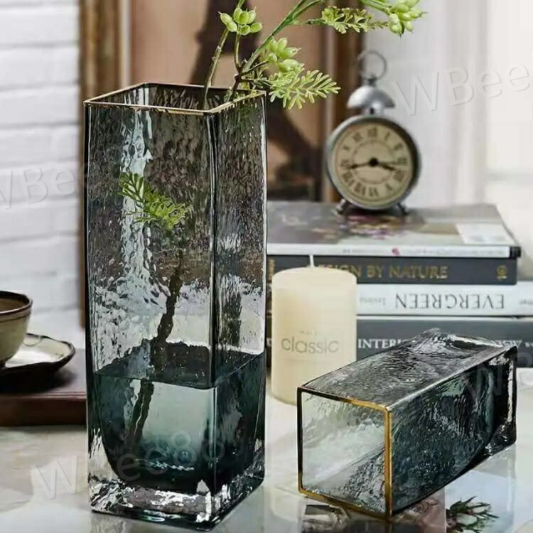 ゴールド 北欧 クリア ガラス 透明 花瓶 フラワーベース 大きい花瓶 大 大きいサイズ 高30cm 枝物 部屋 インテリア 雑貨