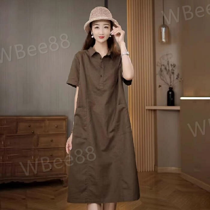 ゆったり 大きいサイズ ロング丈 シャツ 綿麻混 チュニック シャツ ロング丈 リネン混 半袖 秋 夏 春 レディース シャツ