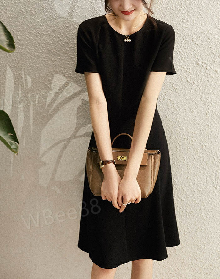 カジュアル シンプル オシャレ ひざ丈 ショート丈 ゆったり ドレス 大きいサイズ 半袖 Aライン 膝丈 春 秋 夏 レディース