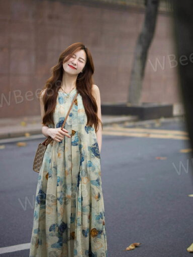 お洒落 プリーツ ロング 秋 春 大きいサイズ きれいめ ロング丈 Aライン ノースリーブ プリント 長袖 花柄 レディース