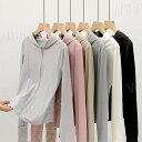uvパーカー 冷感 UVカット アウター ラッシュガード 接触冷感 涼しい 薄手 ショート丈 カーディガン 日焼け対策 速乾 夏 春 ジャケット レディース 無地 指穴(4)