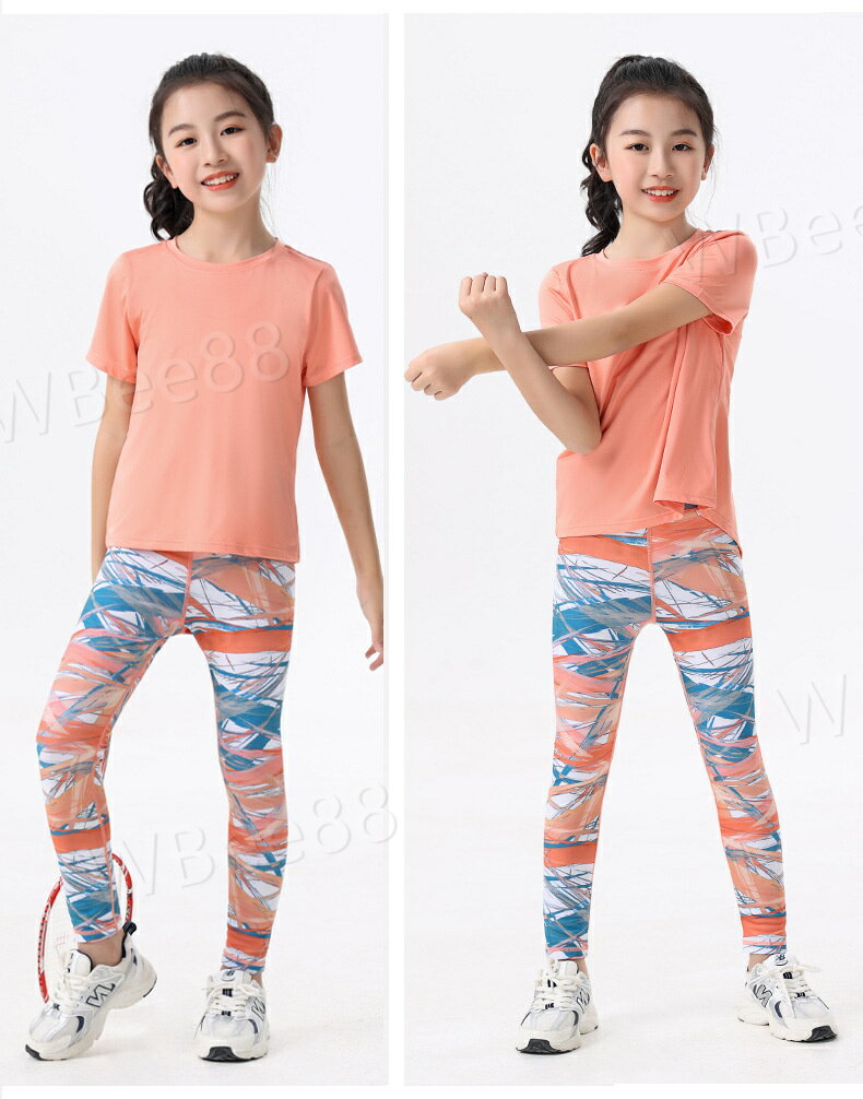 120 スポーツタイツ tシャツ 運動会 女の子 子供服 トレーニングウェア 上下セット...