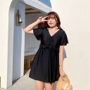 5色展開 パッド付き マタニティ ワンピース 妊婦服 妊婦 水着 フリル袖 おしゃれ Vネック きれいめ 産前産後兼用 パンツ付き 大きいサイズ 体型カバー レ...