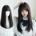 ウィッグ ロング ストレート 茶色 黒 可愛い フルウィッグ レディース 小顔 自然 かつら 耐熱 ぱっつん前髪 姫髪 ロリータ ロングヘア ストレートヘア コ...