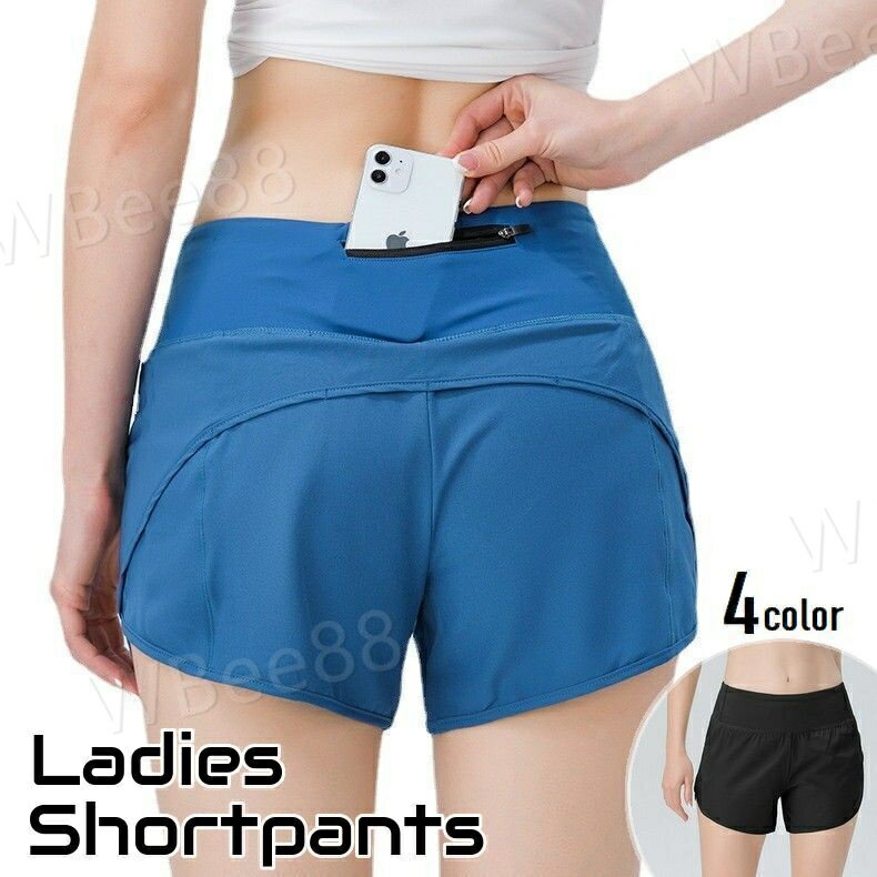 スポーツウェア ショートパンツ レディース 女性用 ボトムス 短パン 無地 ポケット付き ランニング ジョギング トレーニング ジム ズボン シンプル