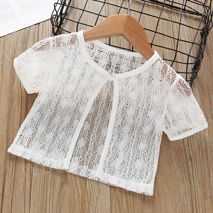 キッズボレロ 女の子 サマーカーディガン ボレロ レース 子供服 カーディガン 夏服 子ども カーデ アウター 薄手 半袖 透け感 羽織り カジュアル おしゃれ ジュニア フォーマル ホ