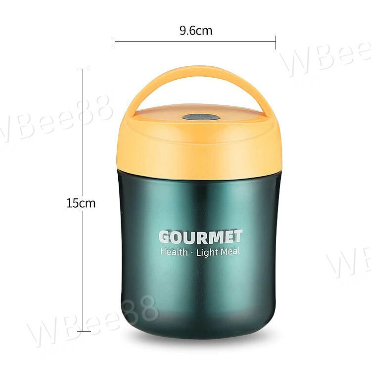 WBee88の500ml 弁当箱 スープポット おしゃれ お弁当箱 保温保冷 ランチジャー フードポット スープジャー 水筒 学校学生 会社出勤 食事用 入社 便利 大容量 シンプル 新生活 贈答品 ギフト 選べる3色｜アングル3