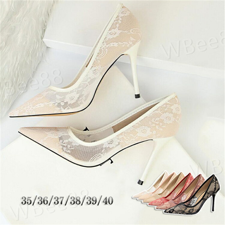 お呼ばれ パンプス ポインテッドトゥ エレガント 美脚 靴 パンプス 痛くない レディース 刺繍サンダル 刺繍 レース ピンヒール