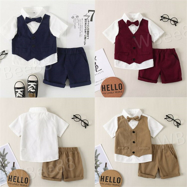 フォーマル 二次会 パーティー セット 上下 赤ちゃん ベビー ショートパンツ シャツ 半袖 男の子 キッズ 新作 夏着