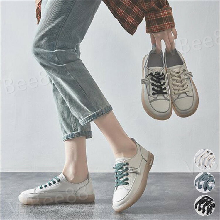 樂天商城 - シンプル 耐磨耗 美脚 滑り止め 疲れない カジュアル フラットシューズ 痛くない 歩きやすい ホワイト 靴 シューズ PU