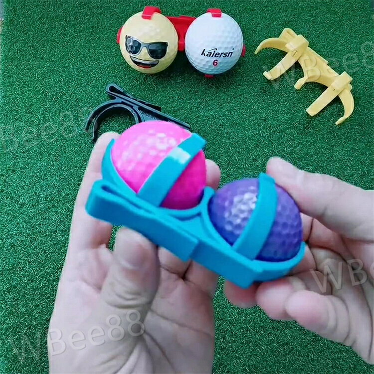ゴルフボールホルダー ゴルフクリップ ボールクリップ 2ボール用 2個用 ダブルボー...