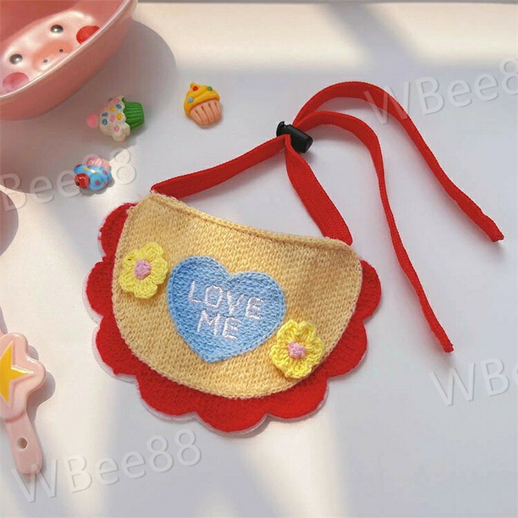 ペット用スタイ ペット用よだれかけ ニット 犬用 猫用 英字 刺繍 紐調整可能 ペッ...