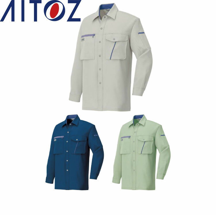 乐天商城 - AITOZ 856 長袖シャツ 【作業服 作業着 アイトス】