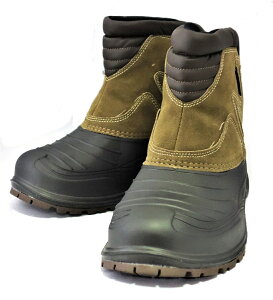 【送料無料】防寒 スノーブーツ メンズ 軽量 長靴 ショート 雨靴 ビーンブーツ 冬 オカモト 063 雪 ブラウン