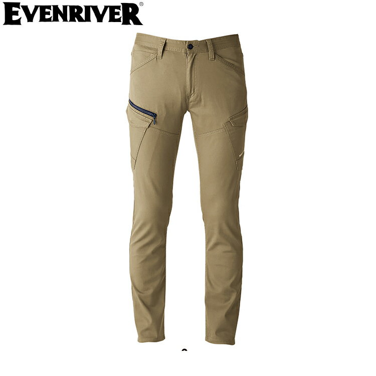 Rakuten - EVENRIVER US1703 ソリッドストレッチライトファスナーカーゴ 【作業着 作業服 イーブンリバー】