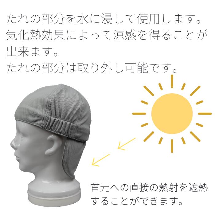 【熱中症対策】クール用心帽　気化熱効果　作業服　ヘルメット用インナーキャップ　熱中症対策グッズ 暑さ対策 現場作業 アウトドア キャンプ 車載用にも 福徳産業