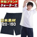 評価4.6以上 クォーターパンツ 国産しっかり素材 体操服 紐なし 120〜150 /130 140 小学生 子供服 キッズ ジュニア 学校 体操着 クォーター丈ハーフパンツ スクール体操服専門メーカー 日本素材を海外生産 しっかり品質と価格を両立【メール便 送料無料】