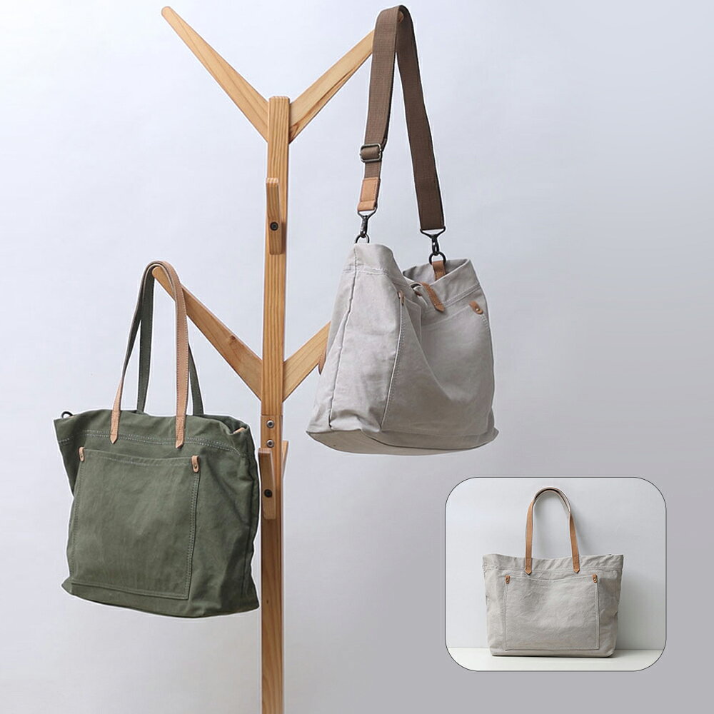 【送料無料】キャンバストートバッグ キャンバス 本革 帆布 2way トートバック シ...