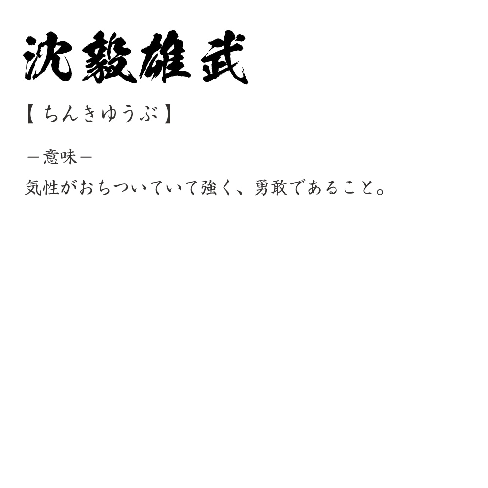 沈毅雄武 (ちんきゆうぶ) オリジナル Tシャツ 書道家が書く プリント Tシャツ 【 四字熟語 】 メンズ レディース キッズ S M L LL XL XXL 120 130 140 150 G-S G-M G-L